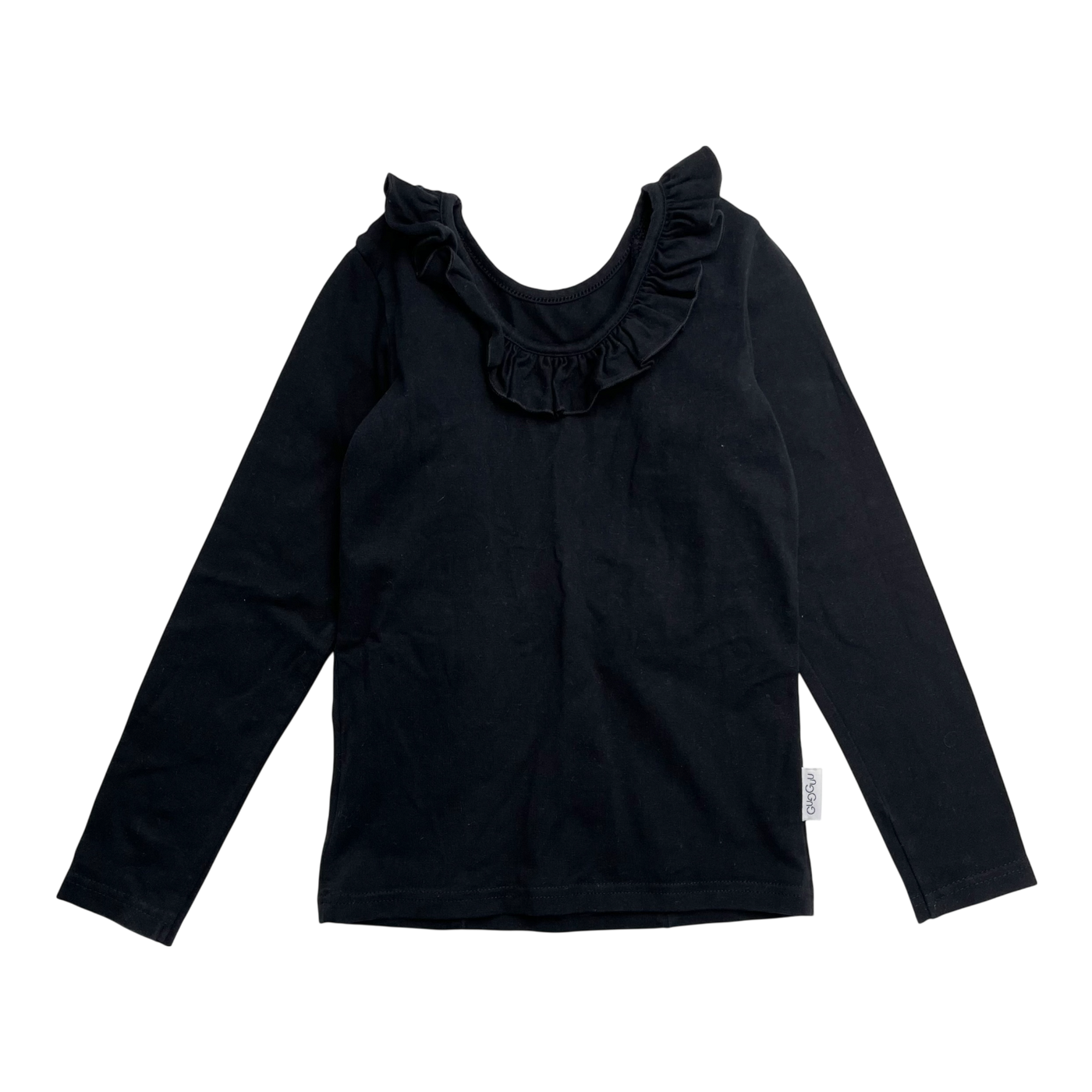 Gugguu frill shirt, black | 104cm