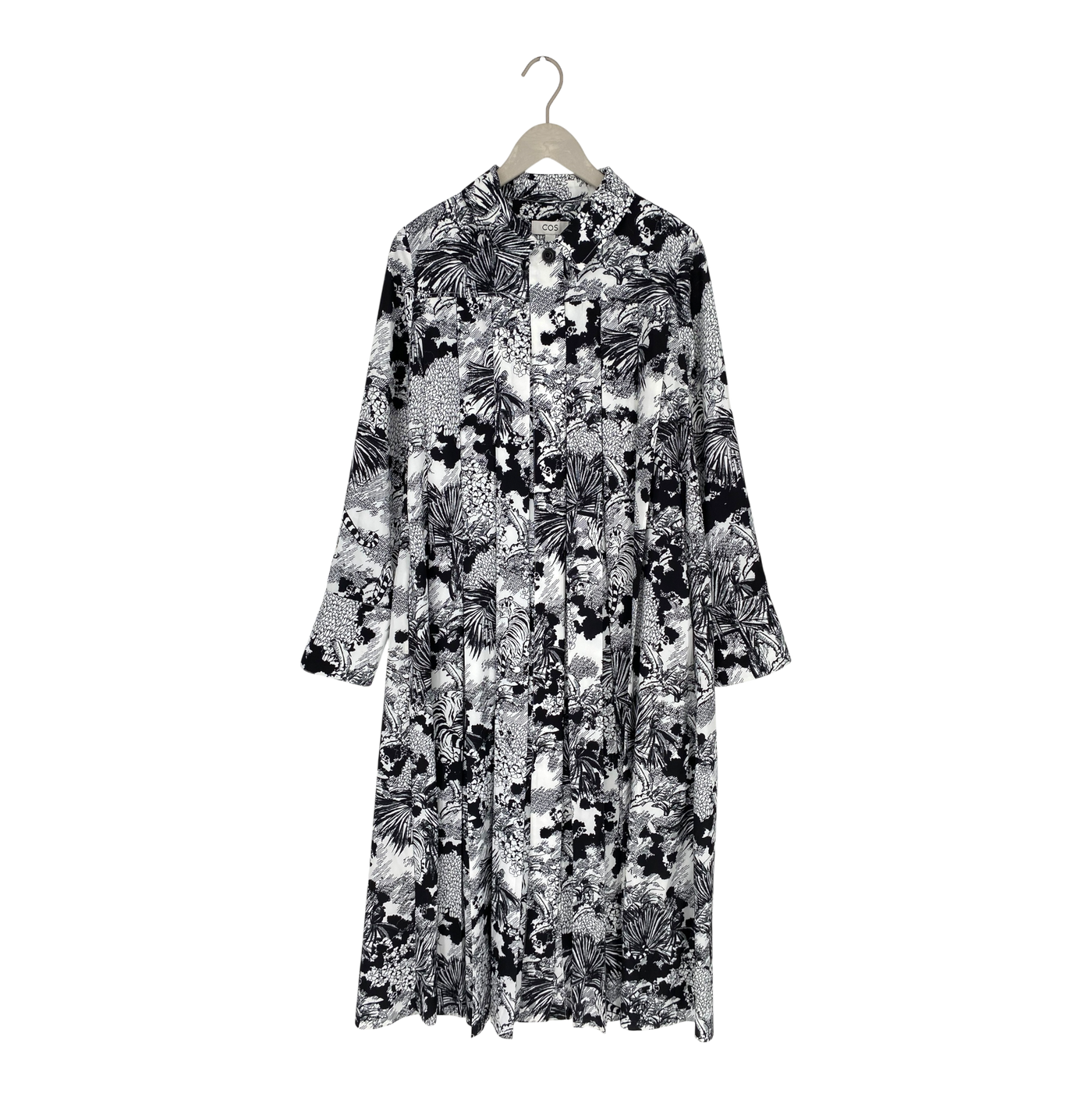 COS pleated dress, black/white | woman 44