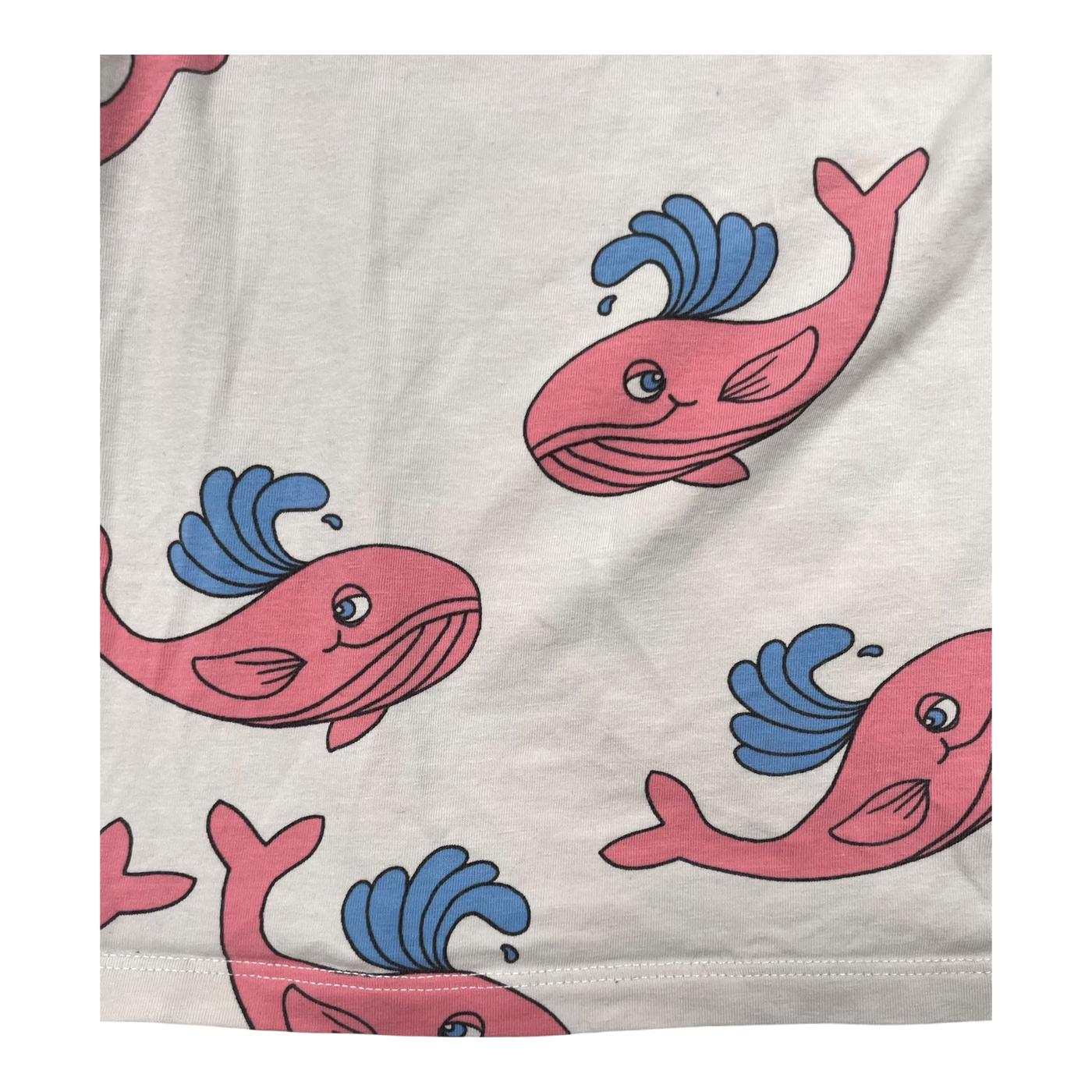Mini Rodini shirt, pink whale | 116/122cm