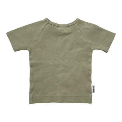 Metsola rib t-shirt, green | 80cm