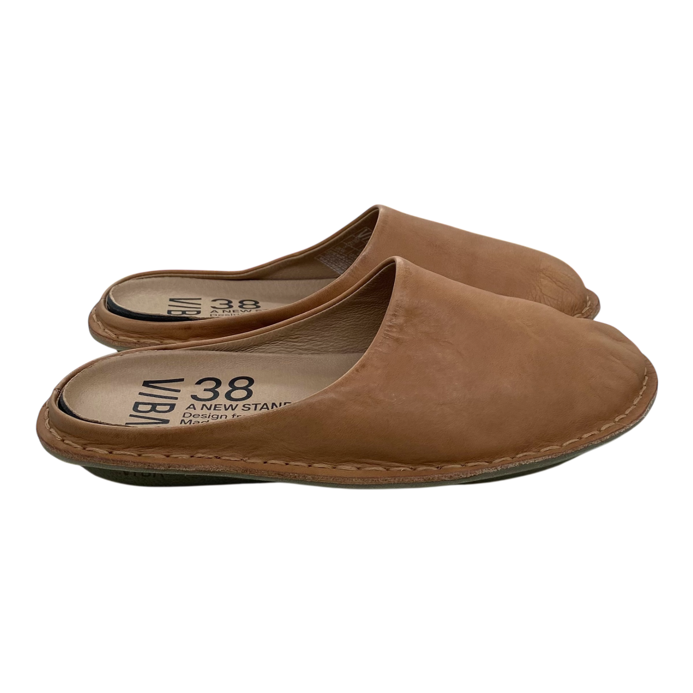 VIBAe Roma leather slippers, fawn tan | 38