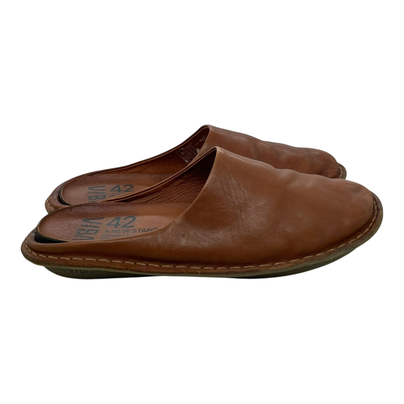 VIBAe Roma leather slippers, cognac brown | 42