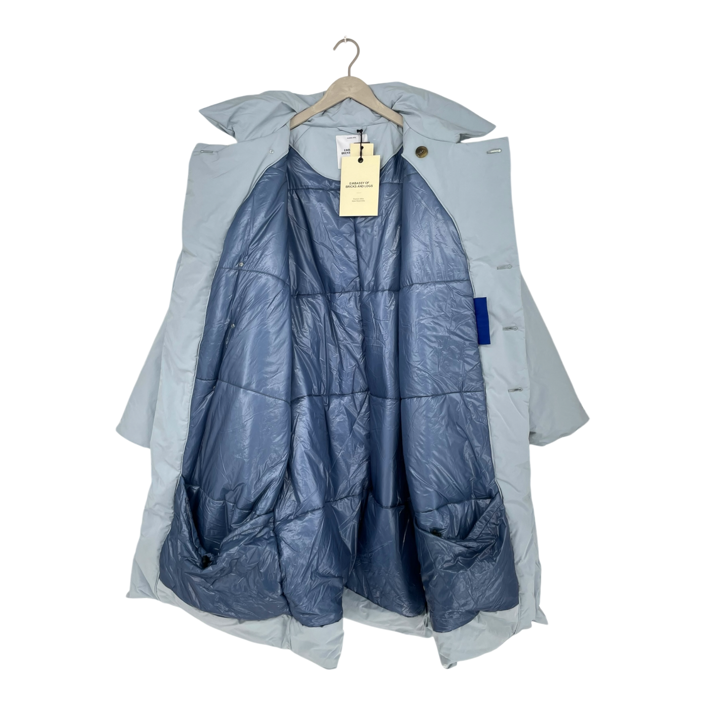 Embassy of Bricks and Logs kingsgate puffer coat, baby blue | woman L