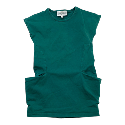 Gugguu pocket tunic dress, teal | 92cm