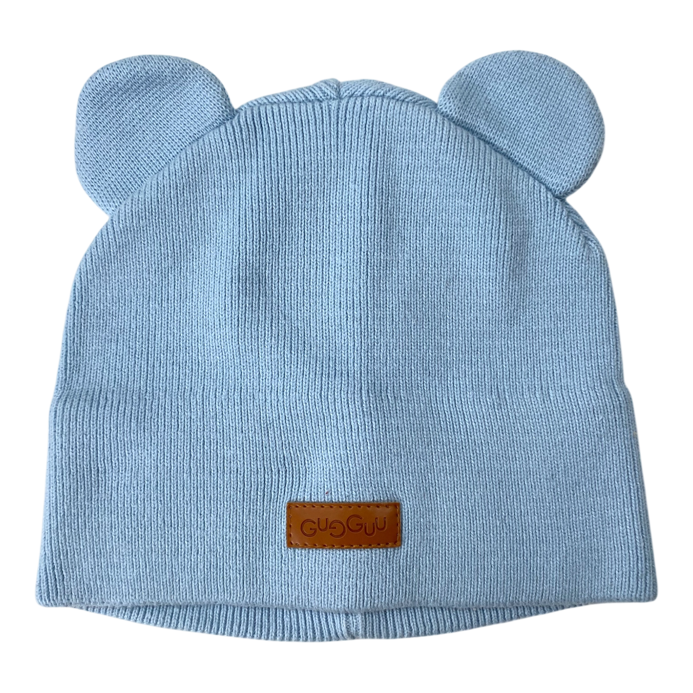 Gugguu cotton knitted beanie with ears, baby blue | 51/52cm
