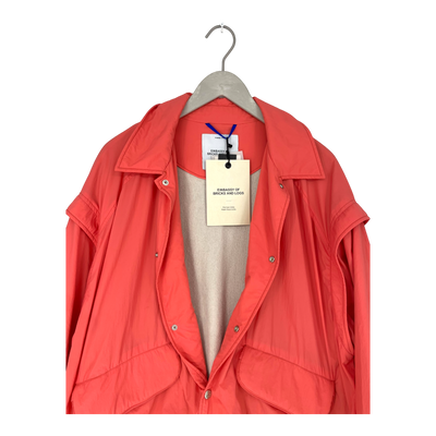 Embassy of Bricks and Logs nin coach jacket, coral | unisex S