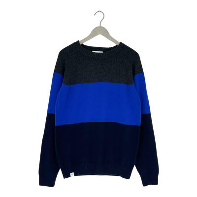 Makia block knit sweater, bright blue | woman M
