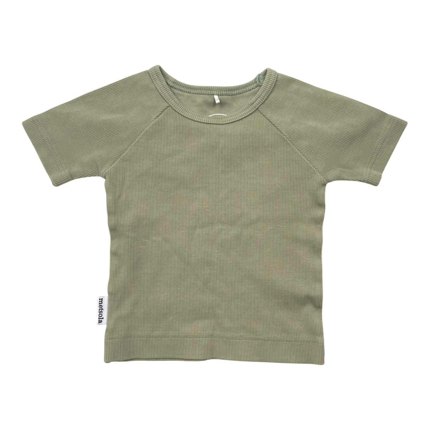 Metsola rib t-shirt, green | 80cm