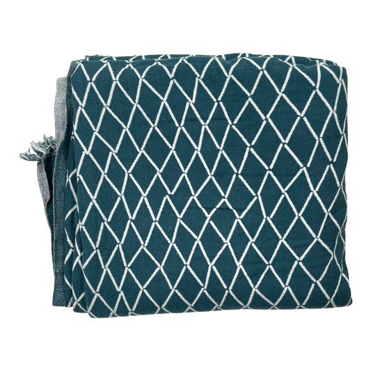Lapuan Kankurit linen blend blanket, blue/ white