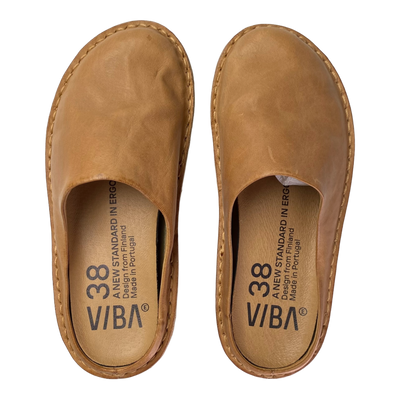 VIBAe Roma leather slippers, fawn tan | 38