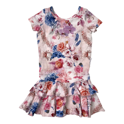 Gugguu t-shirt frilla dress, flowers | 86cm