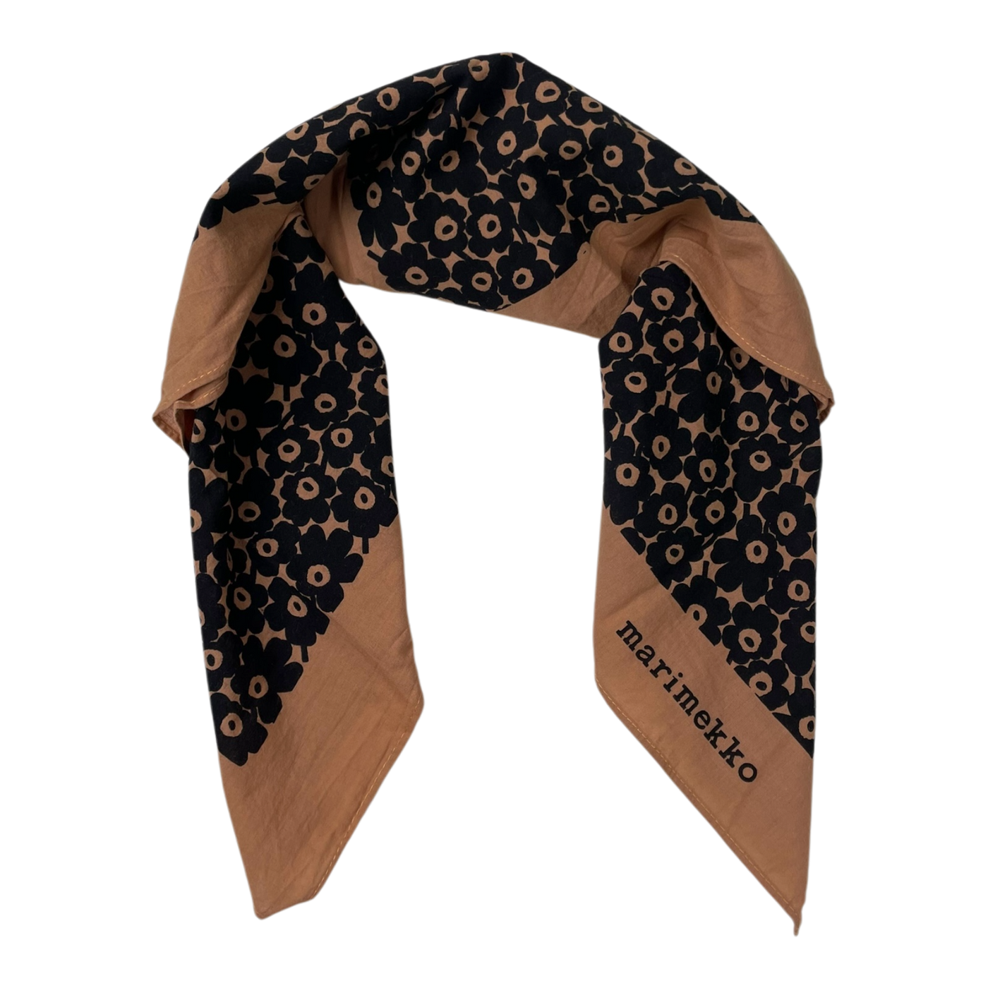 Marimekko woven scarf, brown unikko | unisex