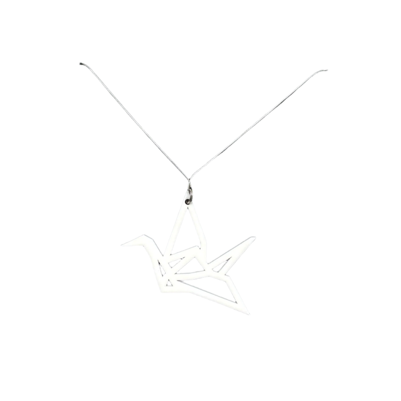 Yo Zen origami swan necklace, white