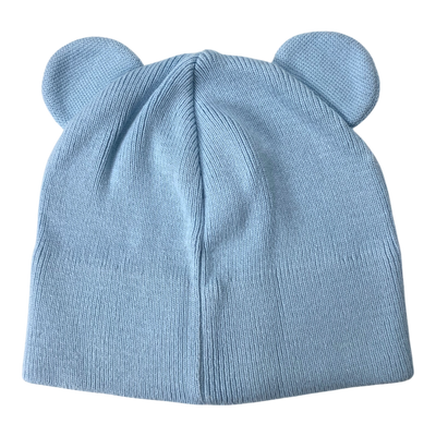Gugguu cotton knitted beanie with ears, baby blue | 51/52cm