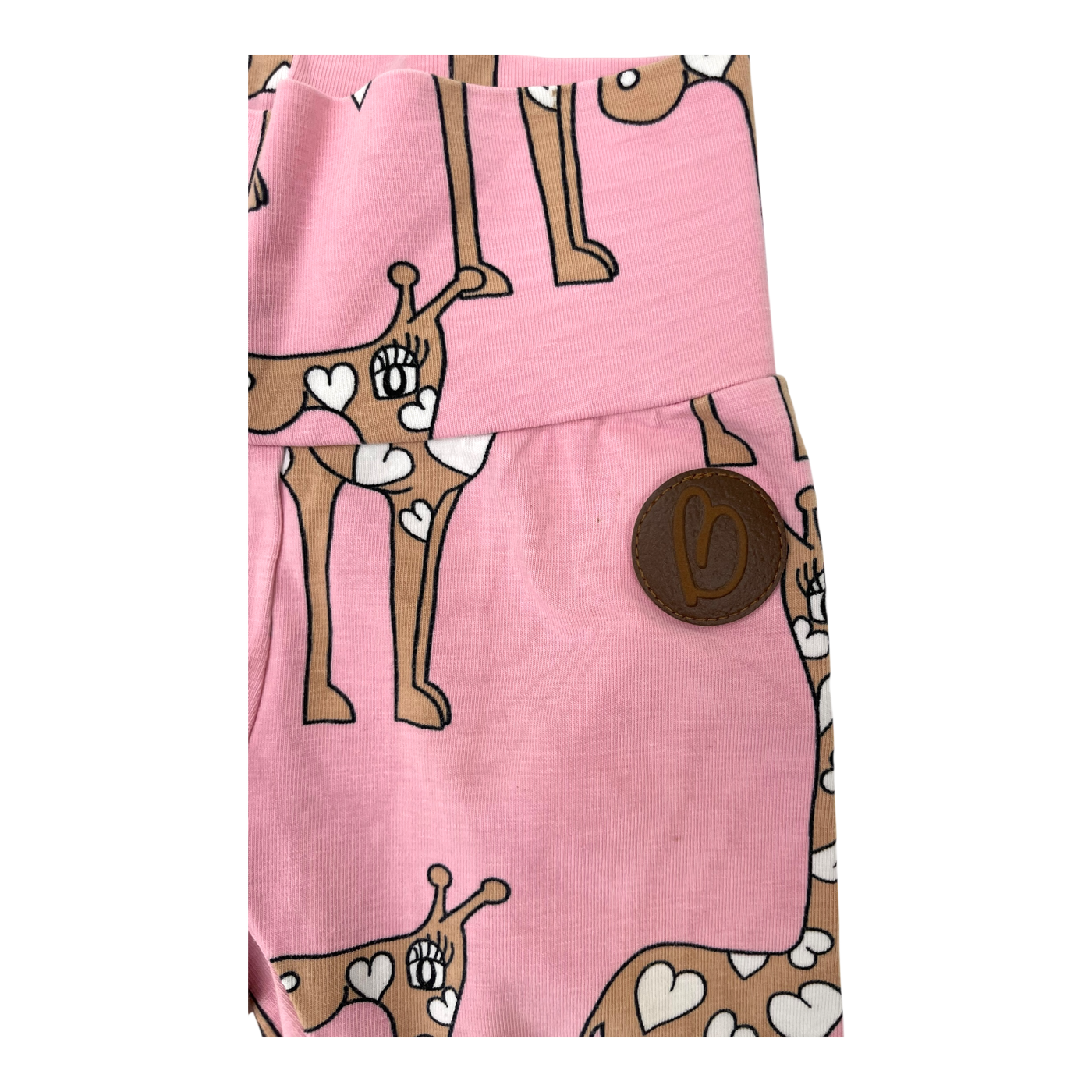 Blaa leggings, pink giraffe | 50/56cm