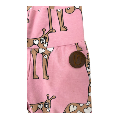 Blaa leggings, pink giraffe | 50/56cm