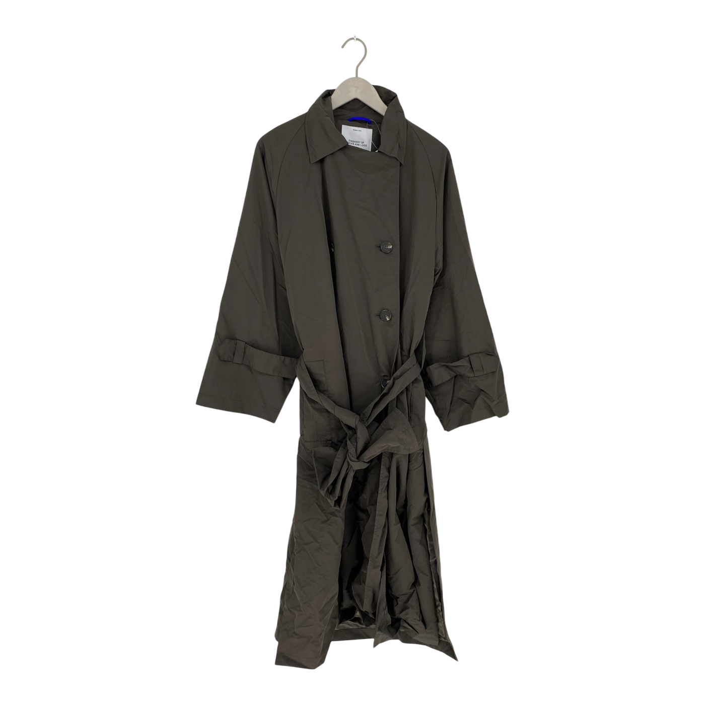 Embassy of Bricks and Logs kalvi trench coat, coffee | woman M