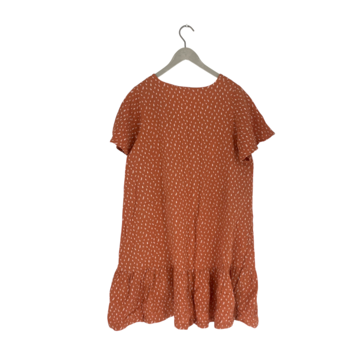 Kaiko muslin frill button dress, vintage leaf | woman M