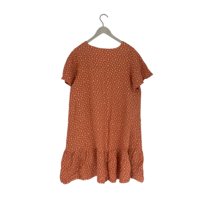 Kaiko muslin frill button dress, vintage leaf | woman M