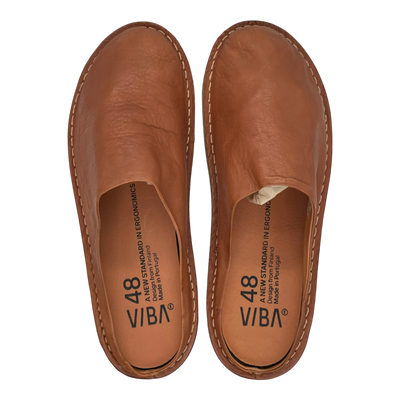 VIBAe Roma leather slippers, cognac brown | 48