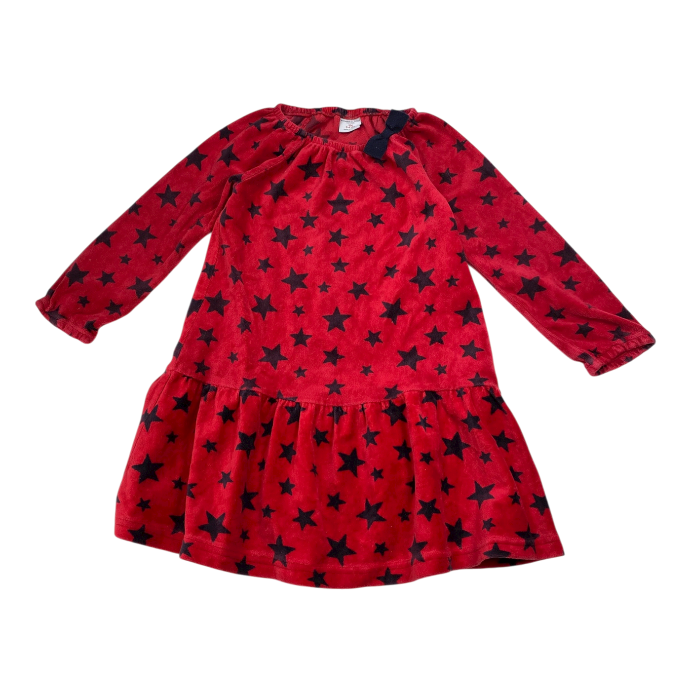 Polarn O. Pyret terry dress, stars | 104cm