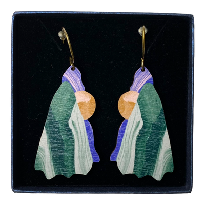 Morico mountains earrings, green