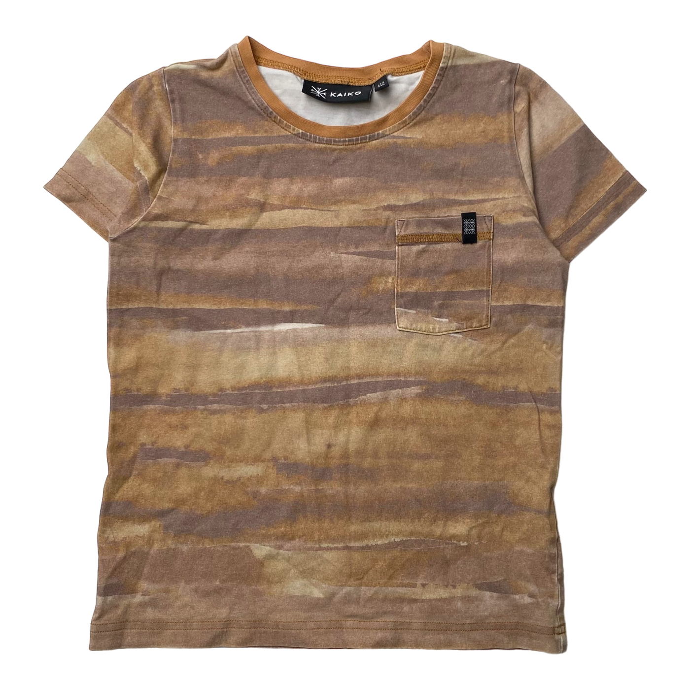 Kaiko pocket t-shirt, tan | 110/116cm