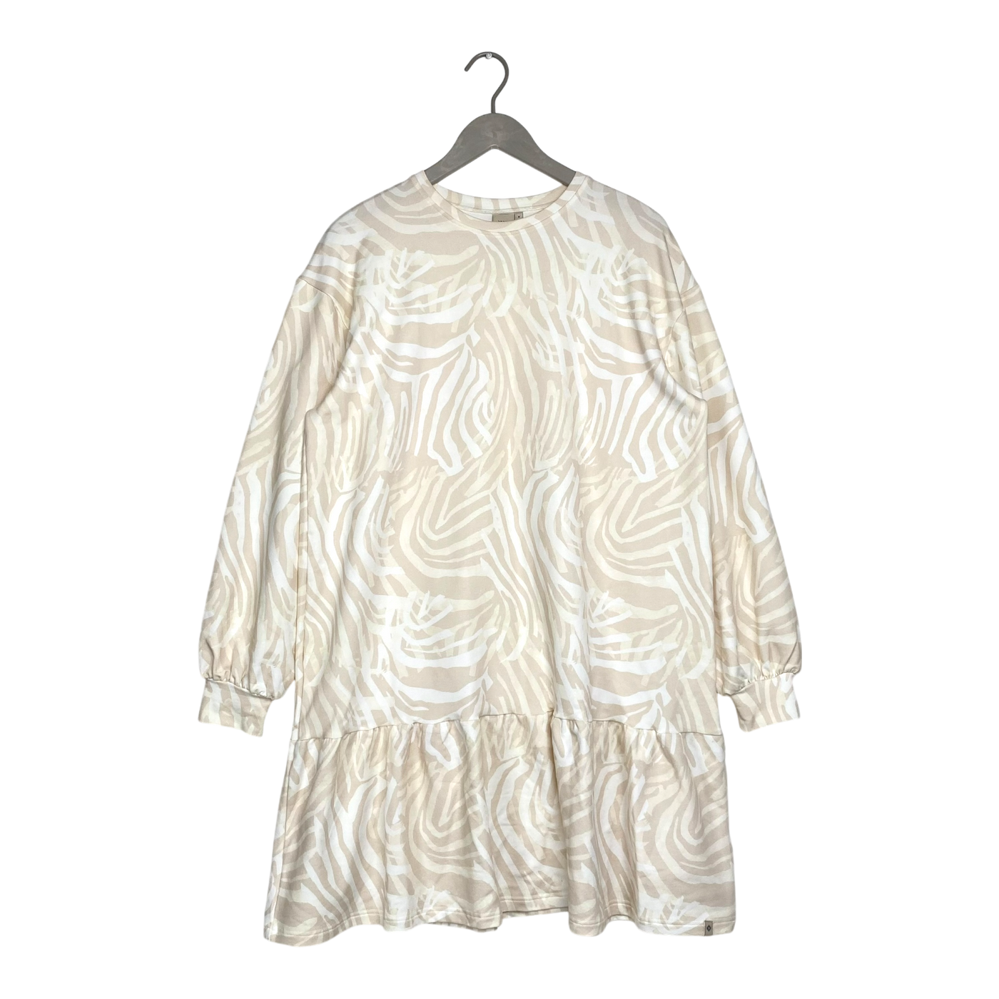 Kaiko ruffle sweatshirt dress, zebra | woman M