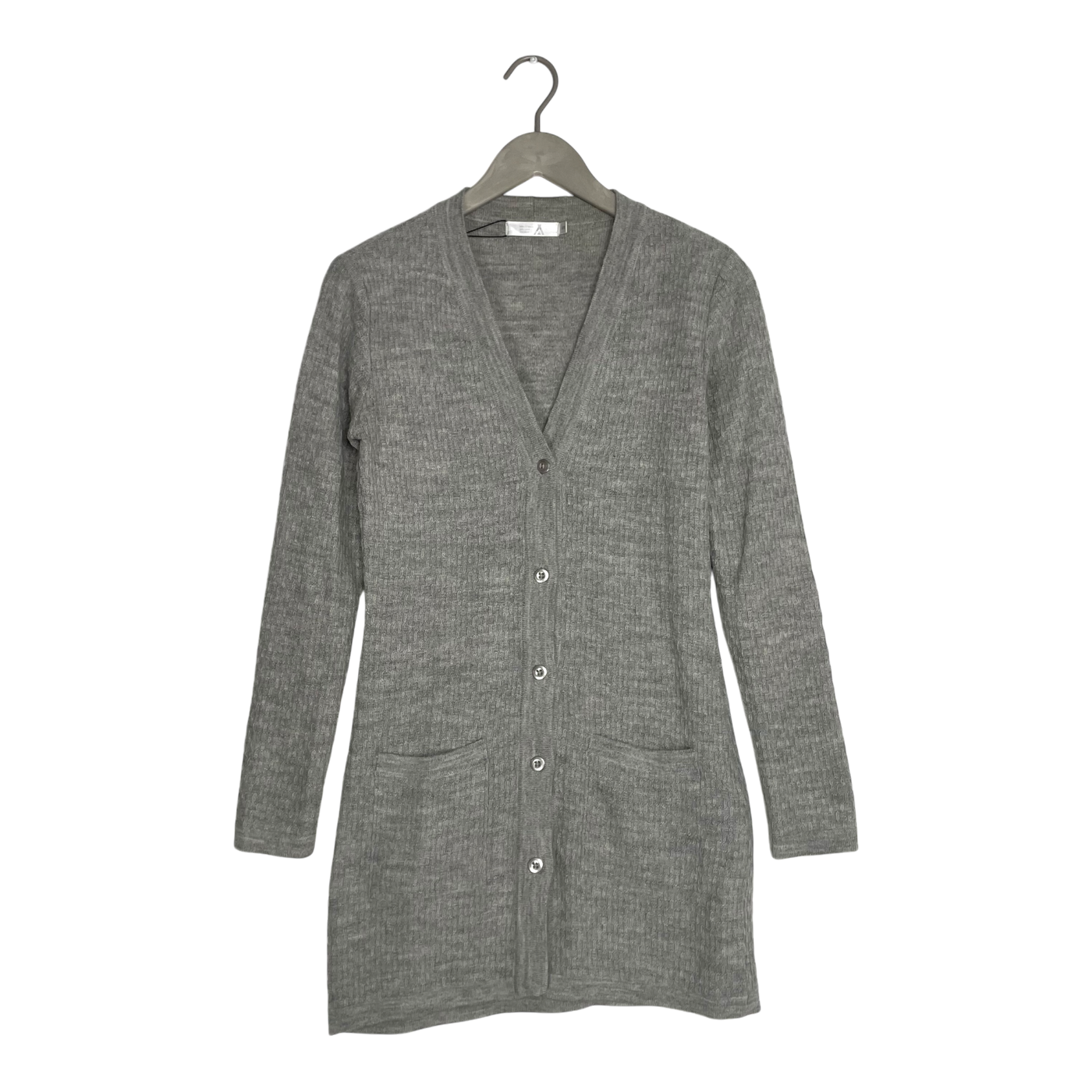 Alpa alpaca long cardigan, light grey | woman S