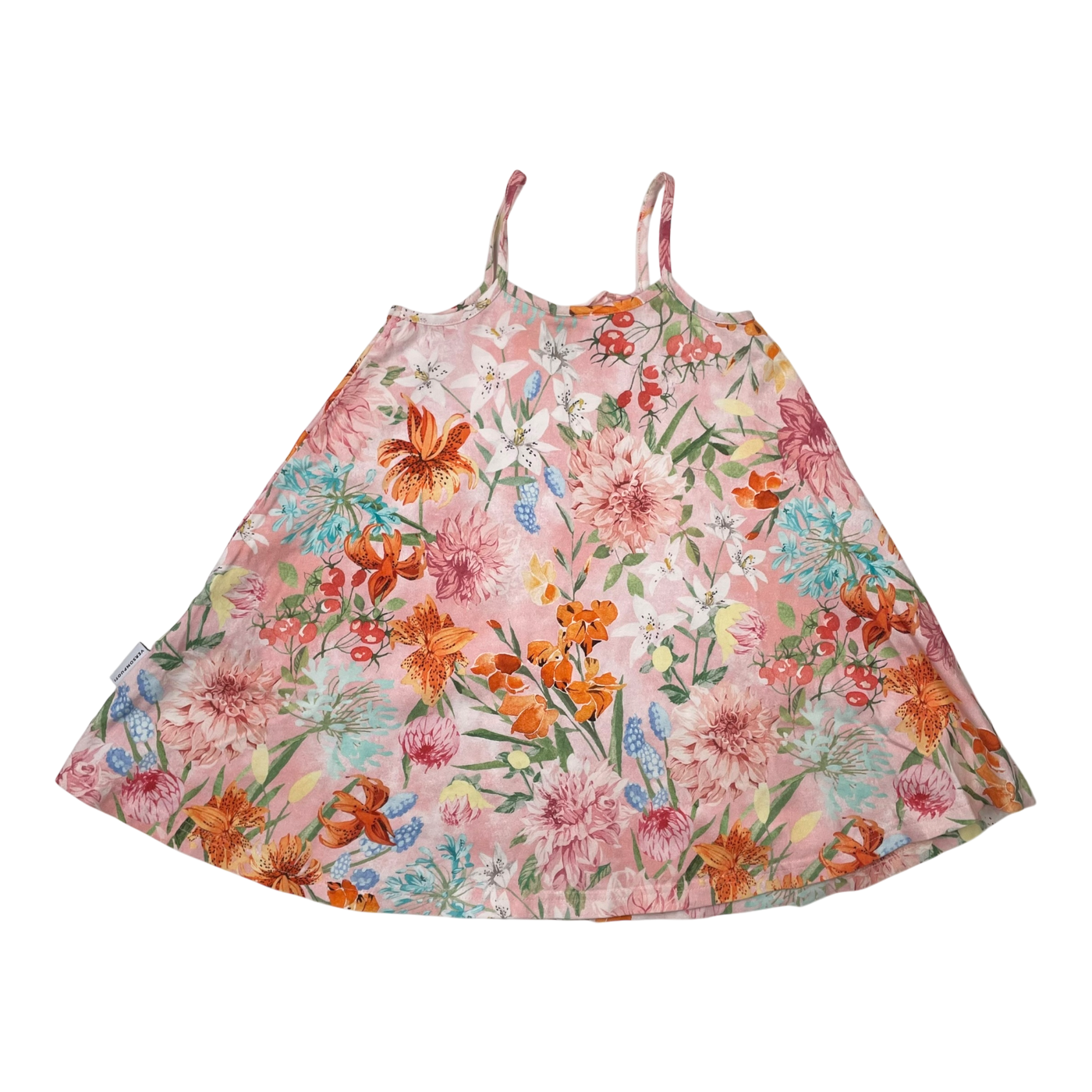 Versonpuoti spaghetti dress, flowers | 104/110cm