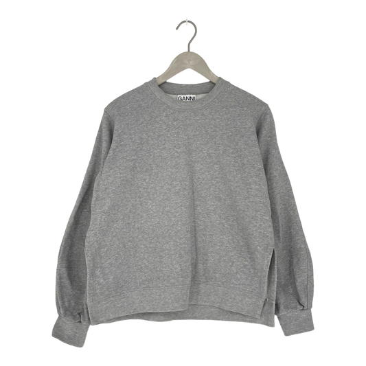 Ganni puff sleeve sweater, grey | woman L