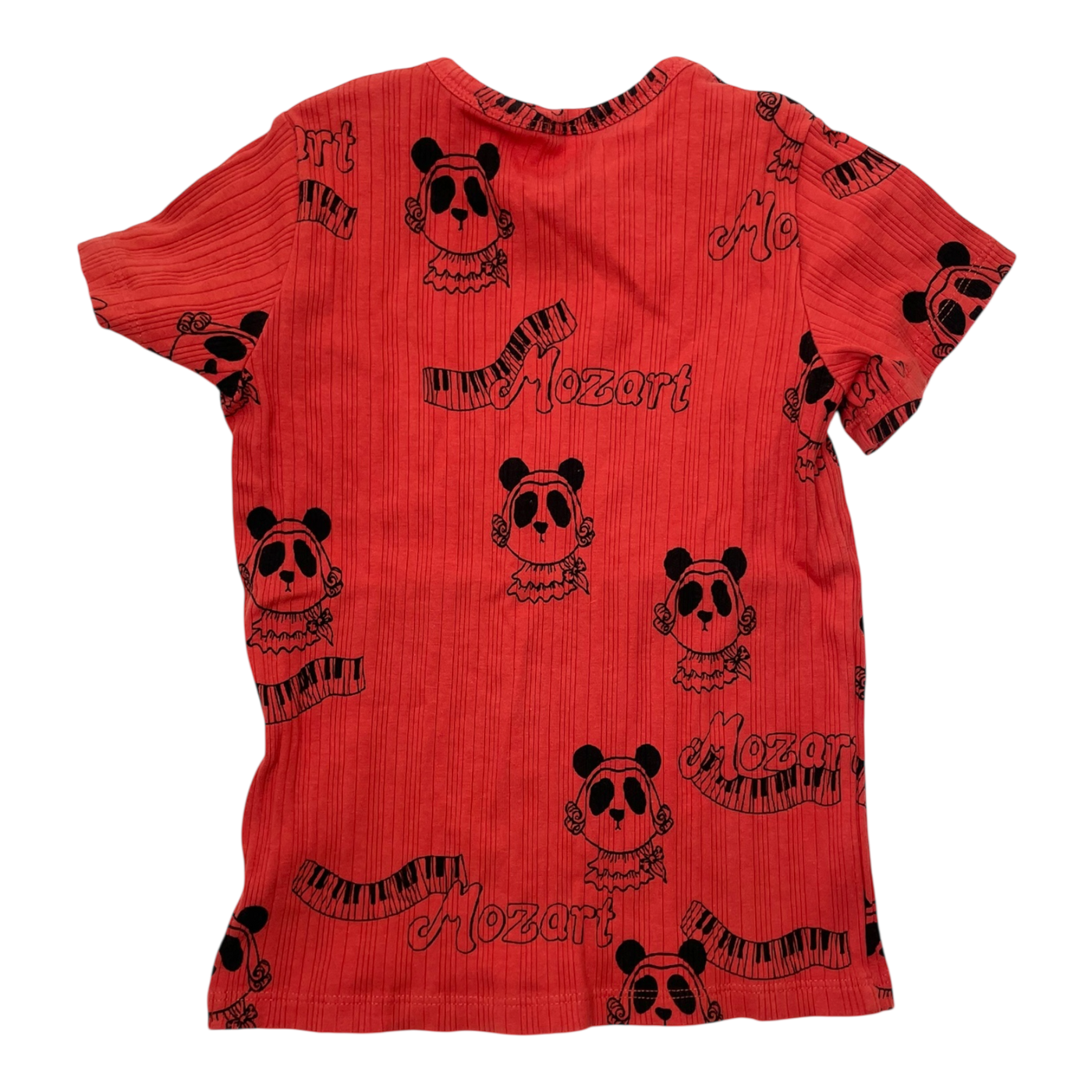 Mini Rodini rib t-shirt, mozart panda | 104/110cm