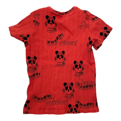 Mini Rodini rib t-shirt, mozart panda | 104/110cm