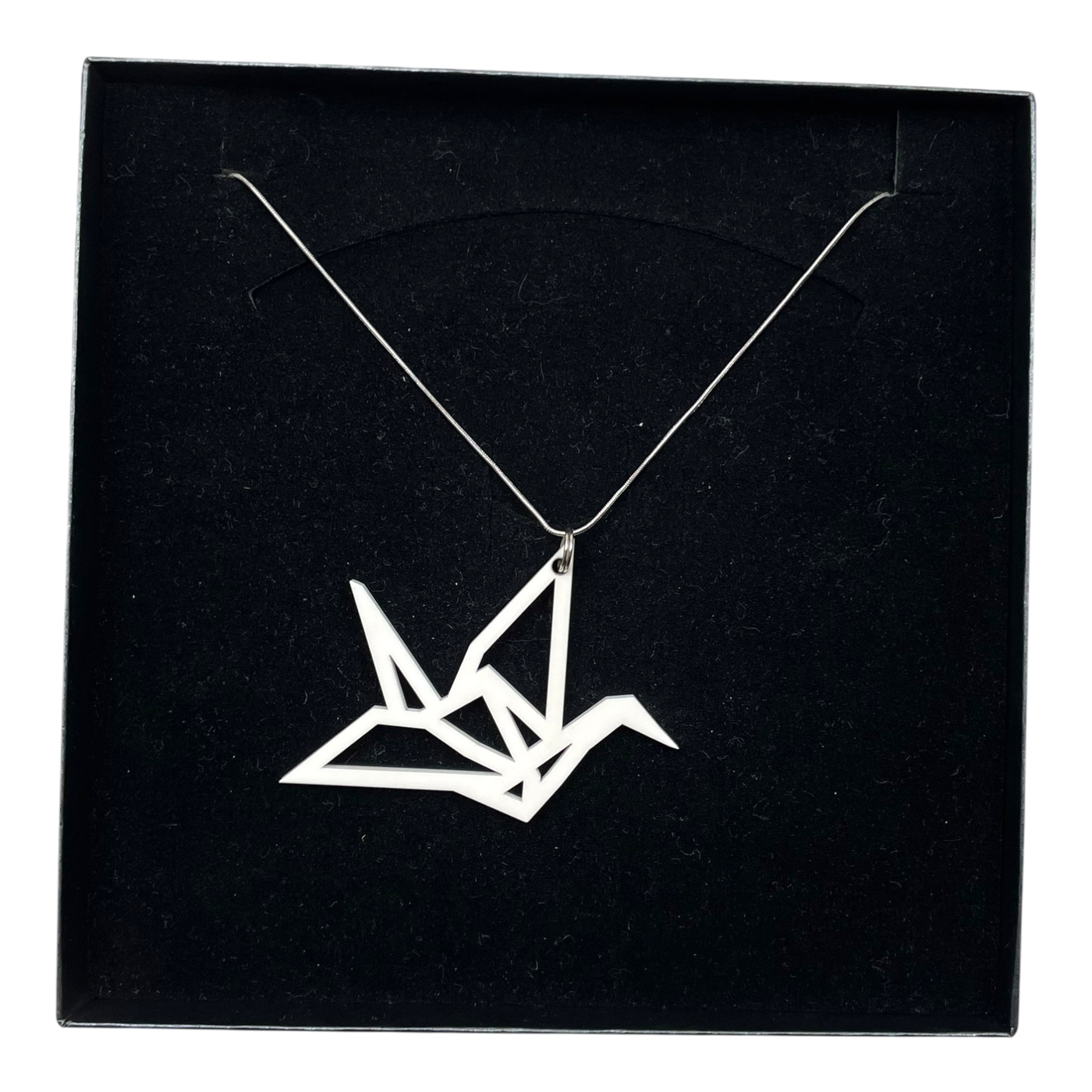 Yo Zen origami swan necklace, white