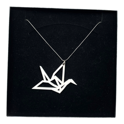 Yo Zen origami swan necklace, white