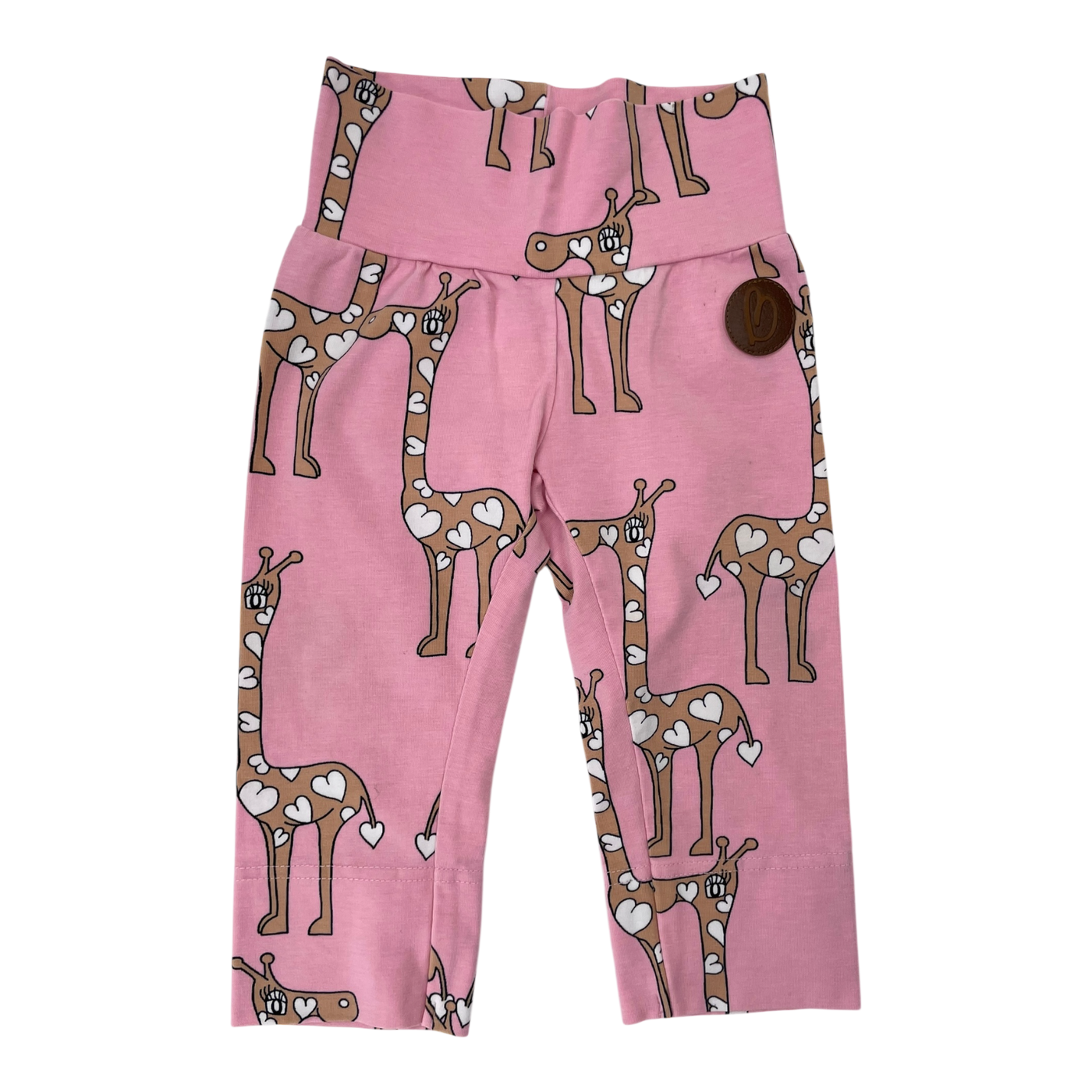 Blaa leggings, pink giraffe | 50/56cm