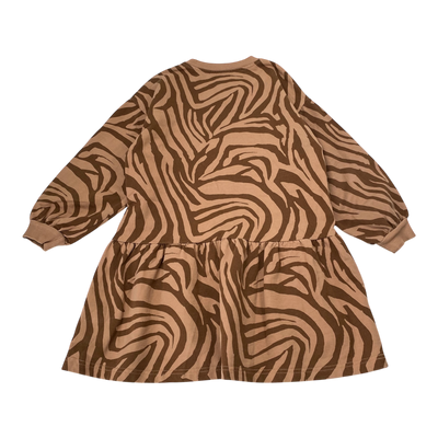 Kaiko frill sweater dress, zebra oak | 116/122cm