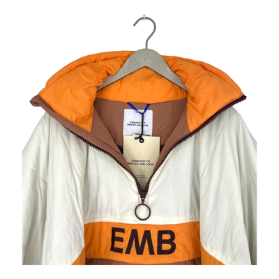 Embassy of Bricks and Logs anvil peak poncho, mauve/white | unisex L