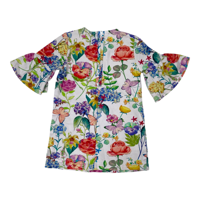 Metsola frill sleeve dress, flowers | 98/104cm