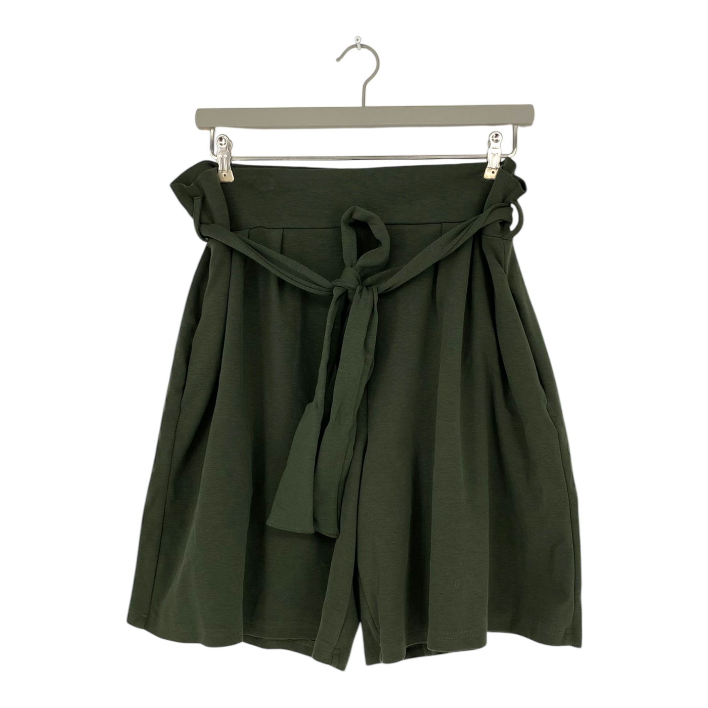 Toive belted sweat shorts, forest green | woman XXL