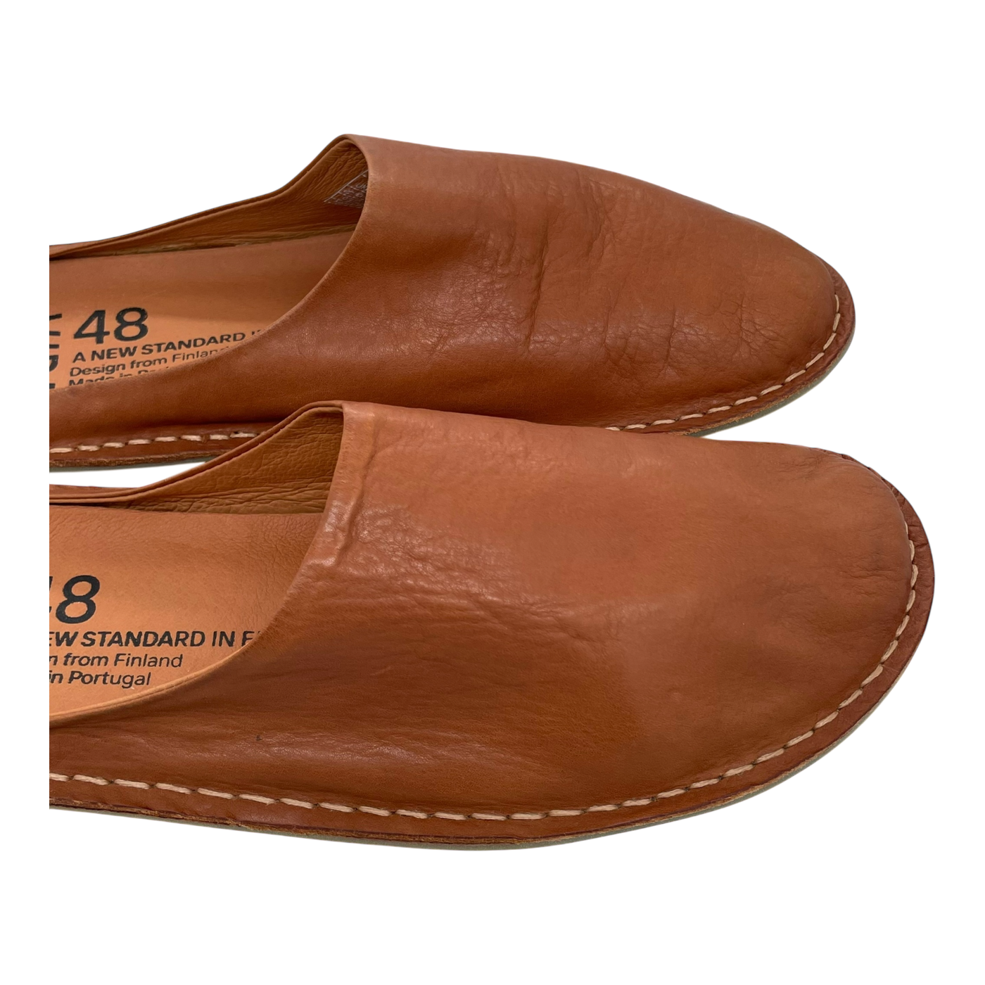 VIBAe Roma leather slippers, cognac brown | 48
