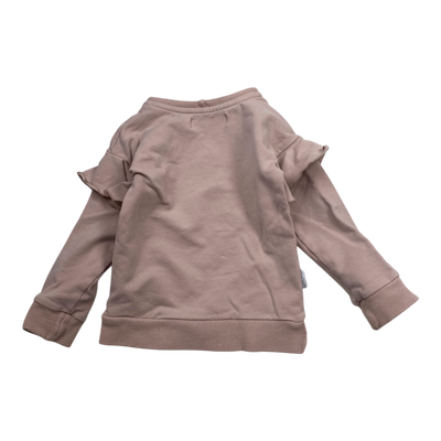Gugguu frill sweatshirt, mauve | 98cm