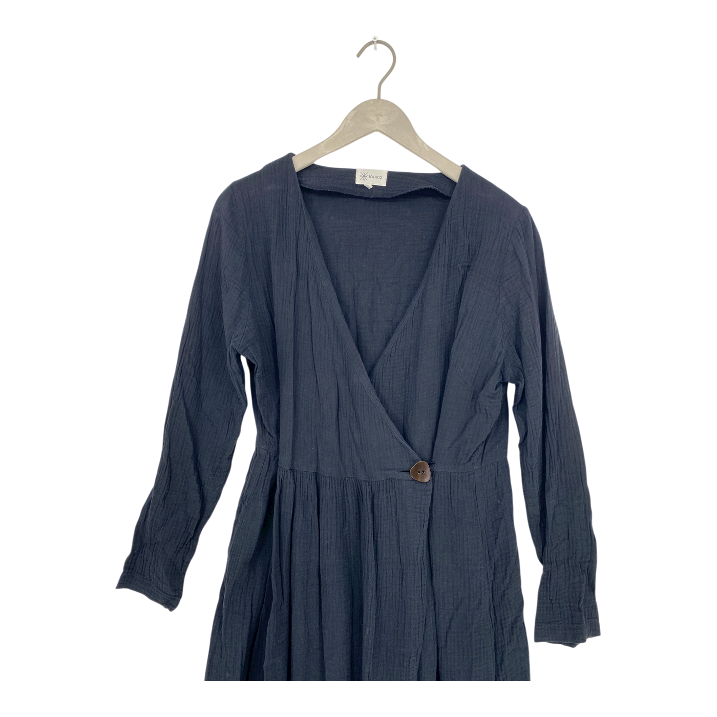 Kaiko muslin wrap dress, black | woman S