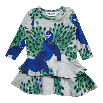 Mini Rodini dress, peacock | 68/74cm