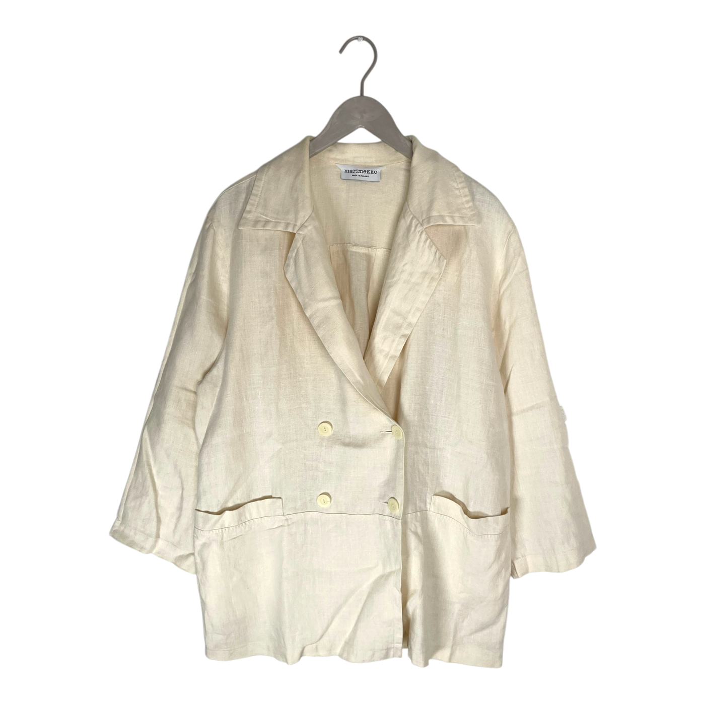 Marimekko vintage linen blazer, off white | woman L