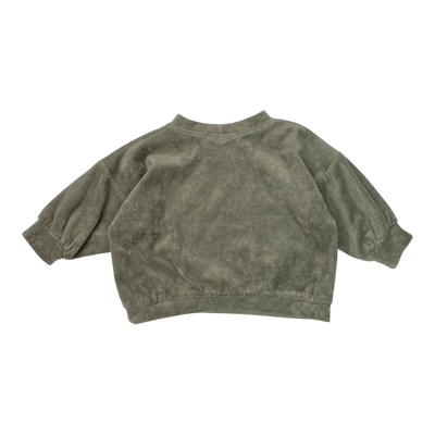 Laiska Ebba vide sweatshirt, sage green | 74/80cm