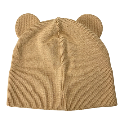 Gugguu cotton knitted beanie with ears, wheat | 53cm