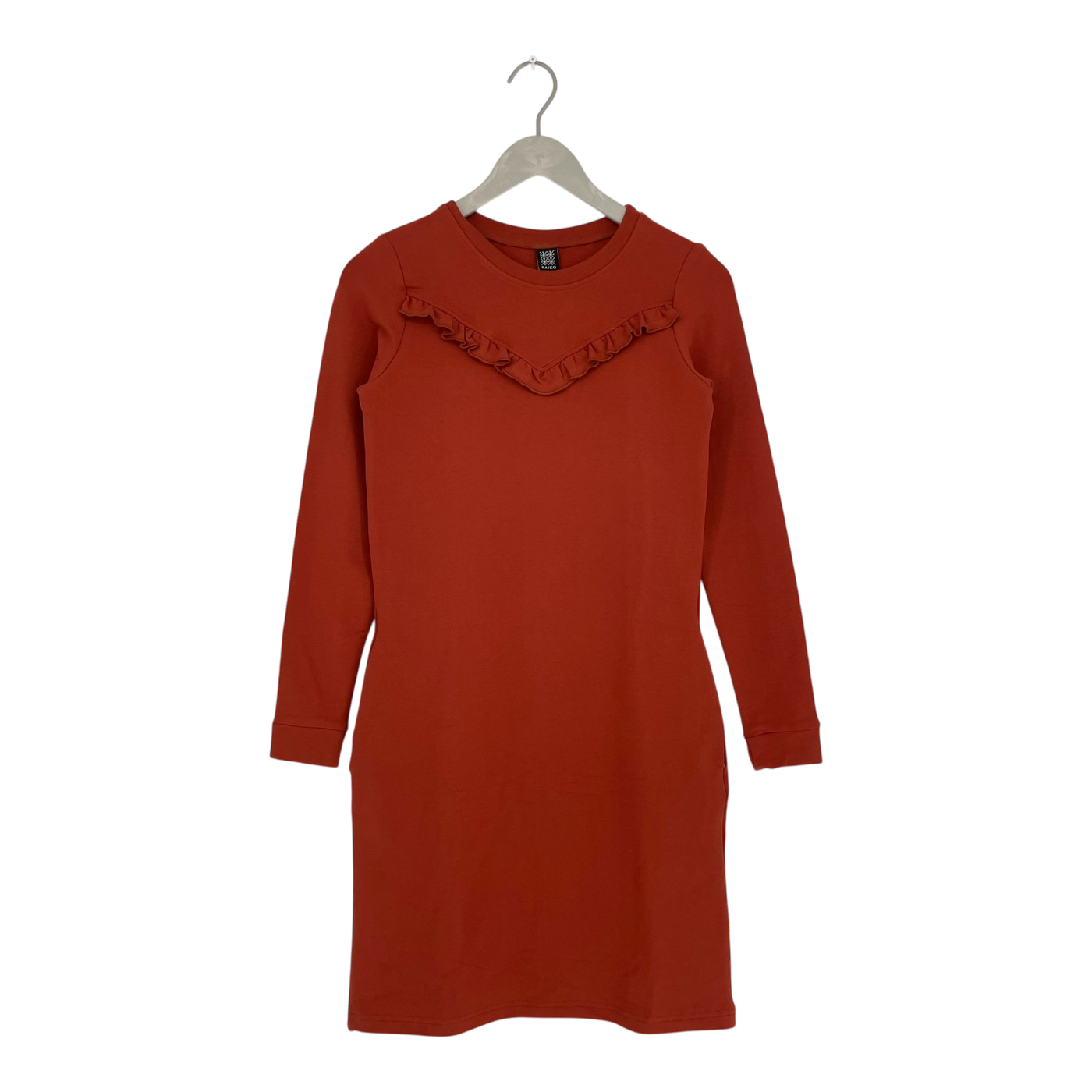Kaiko ruffle sweat dress, rust | woman XS