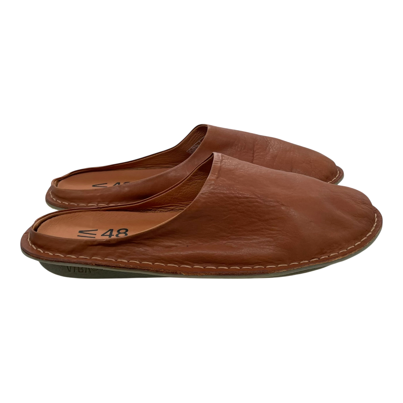 VIBAe Roma leather slippers, cognac brown | 48