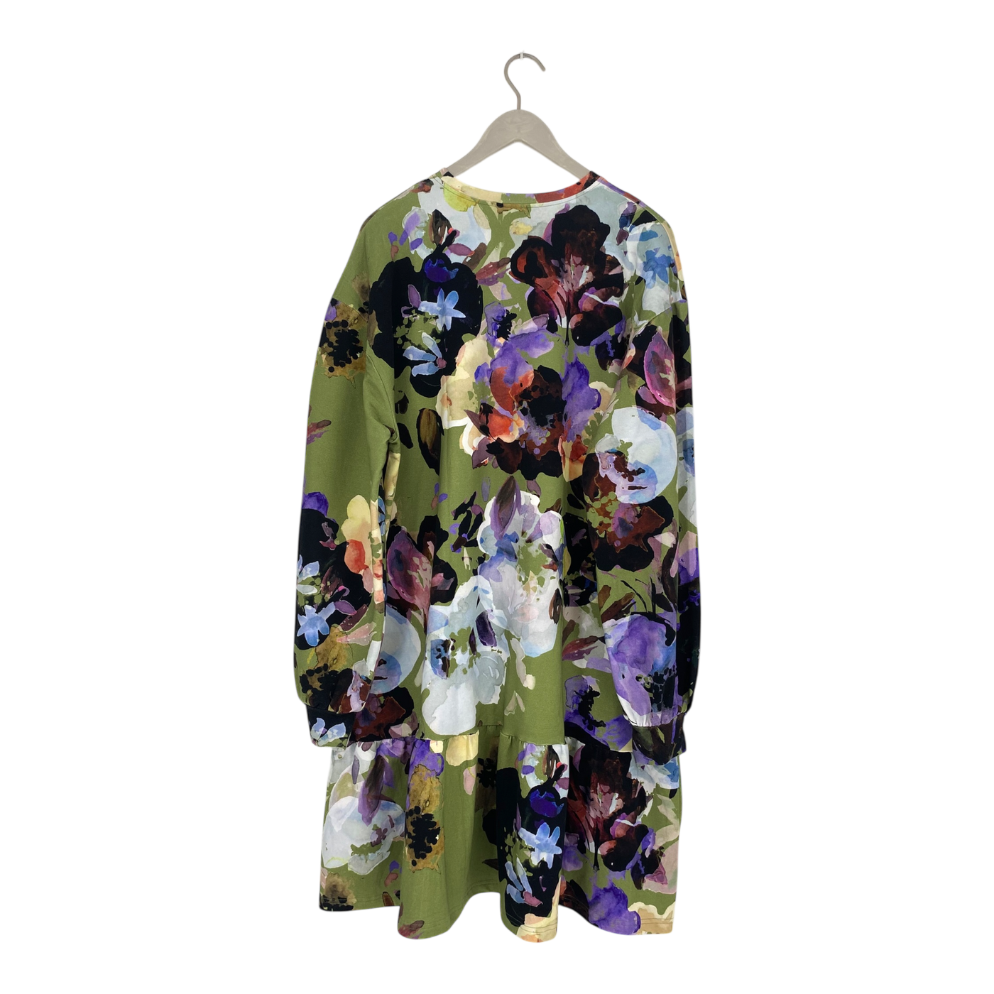 Kaiko ruffle sweat dress, olive anemone | woman XL